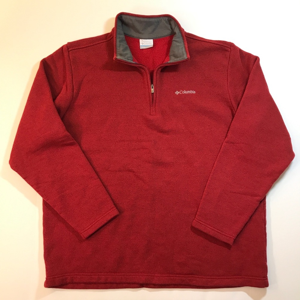 Columbia 1/4 Zip Pullover Sweater Red Size XL